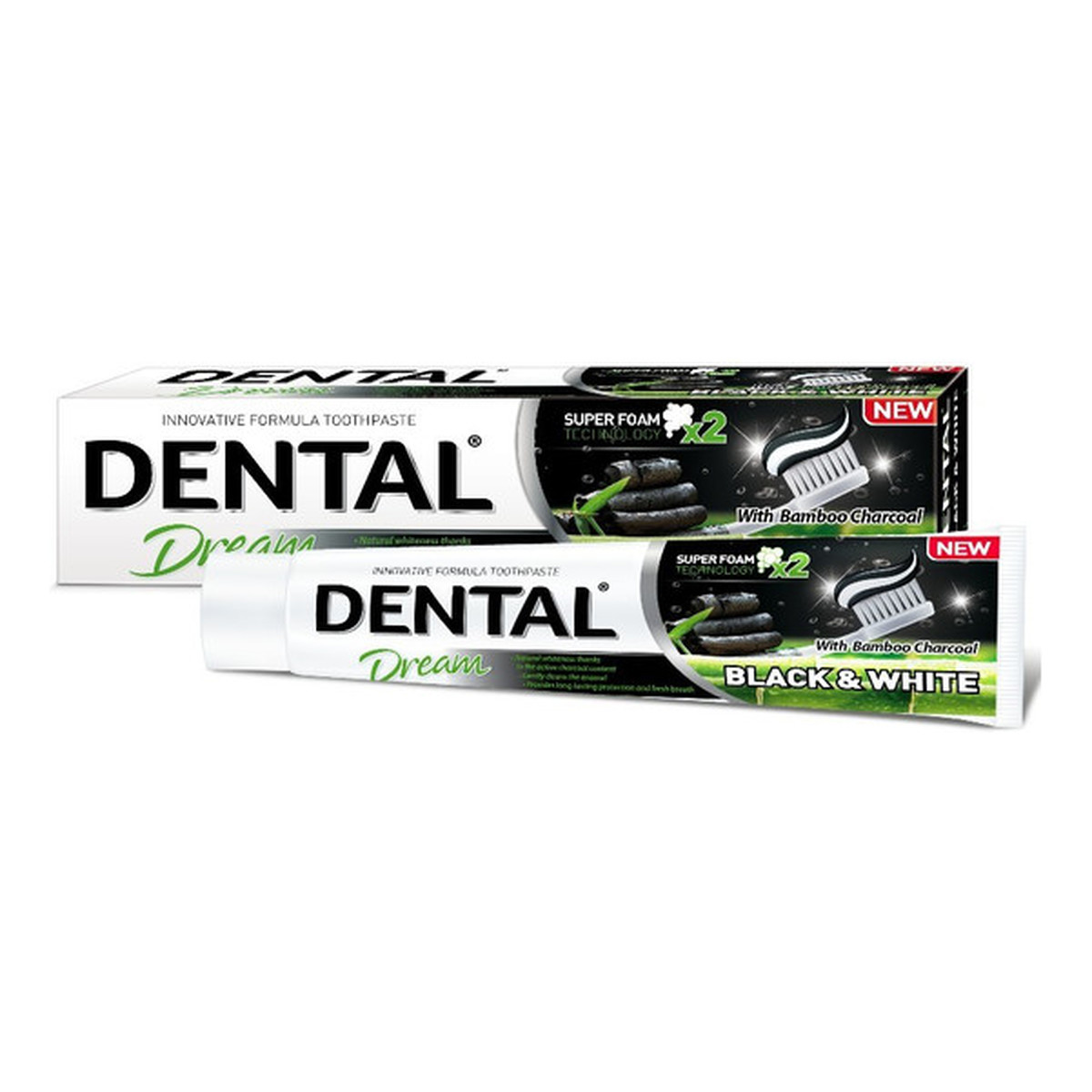 Dental Black & White Wybielająca pasta do zębów duopack 2x75 ml 150ml