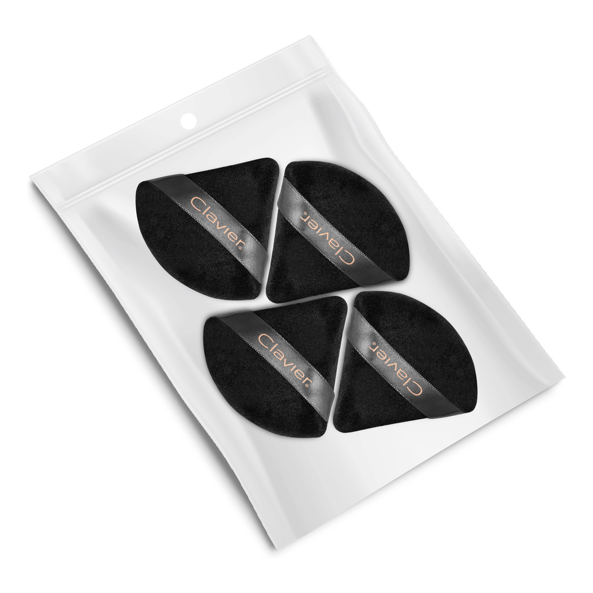 Clavier Trójkątny puszek do pudru Czarny 4szt