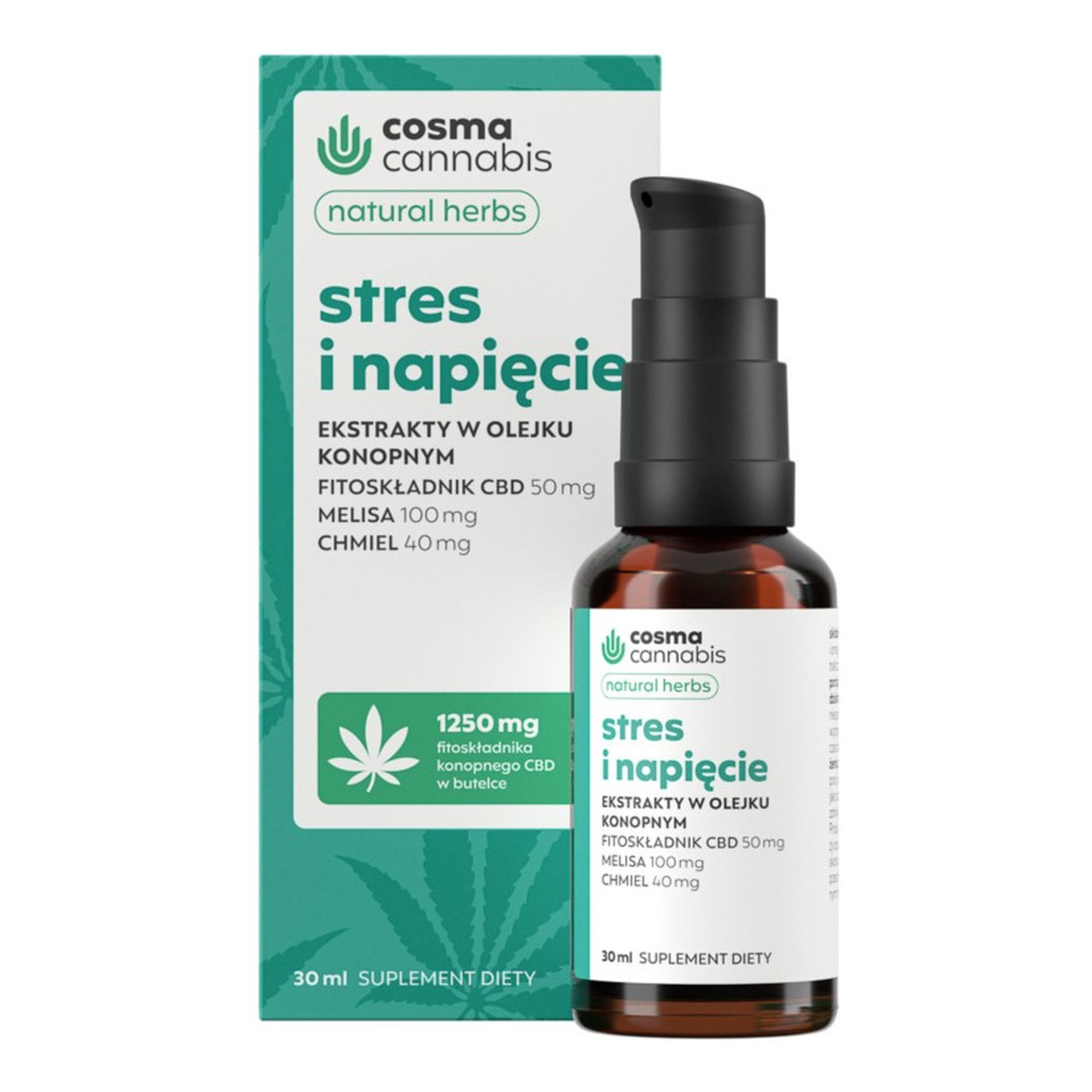 Cosma Cannabis Natural Herbs Ekstrakty w olejku konopnym Stres i Napięcie 30ml