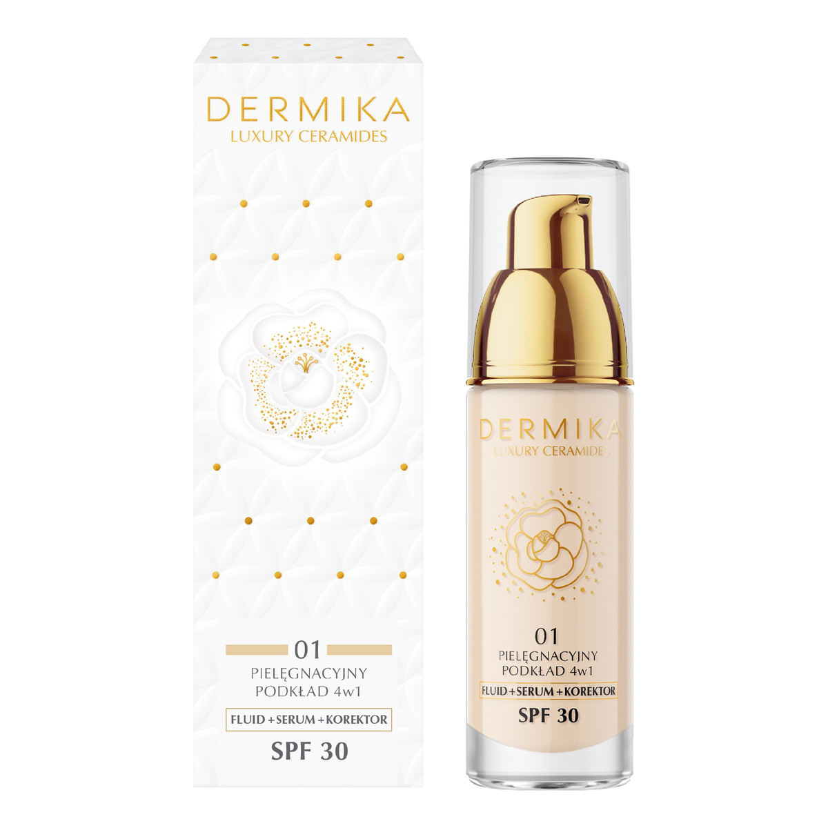 Dermika Luxury Ceramides Podkład pielęgnacyjny 4w1 SPF30 30ml