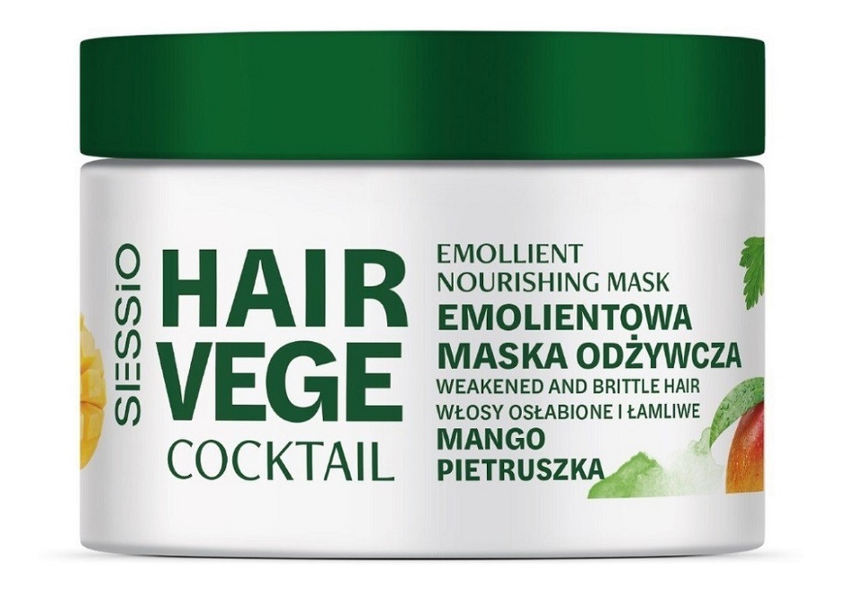 Hair vege cocktail emolientowa maska odżywcza do włosów mango i pietruszka 250g