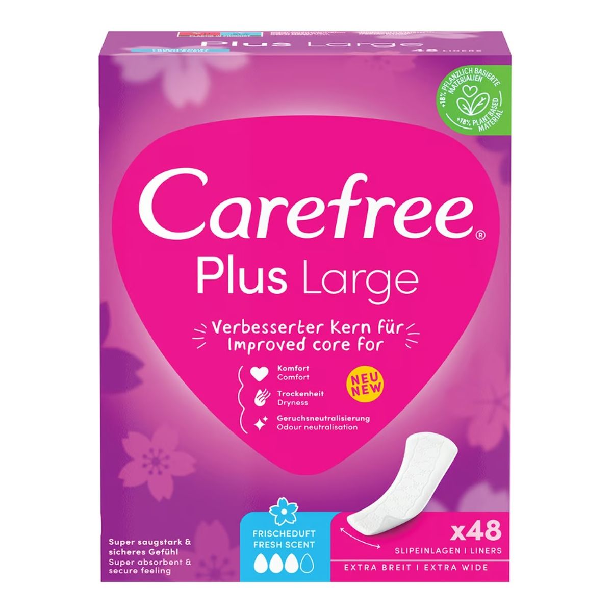 Carefree Plus large wkładki higieniczne świeży zapach 48szt.