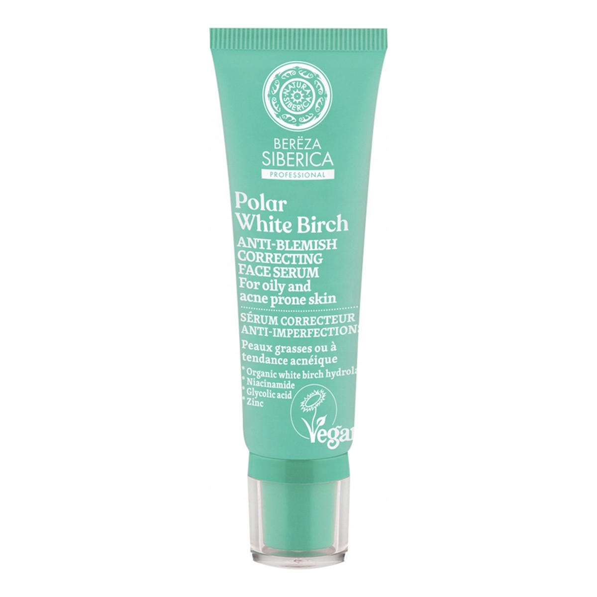 Natura Siberica Bereza Siberica Wegańskie serum do twarzy przeciwdziałające niedoskonałościom do skóry tłustej oraz z tendencją do powstawania trądziku 30ml