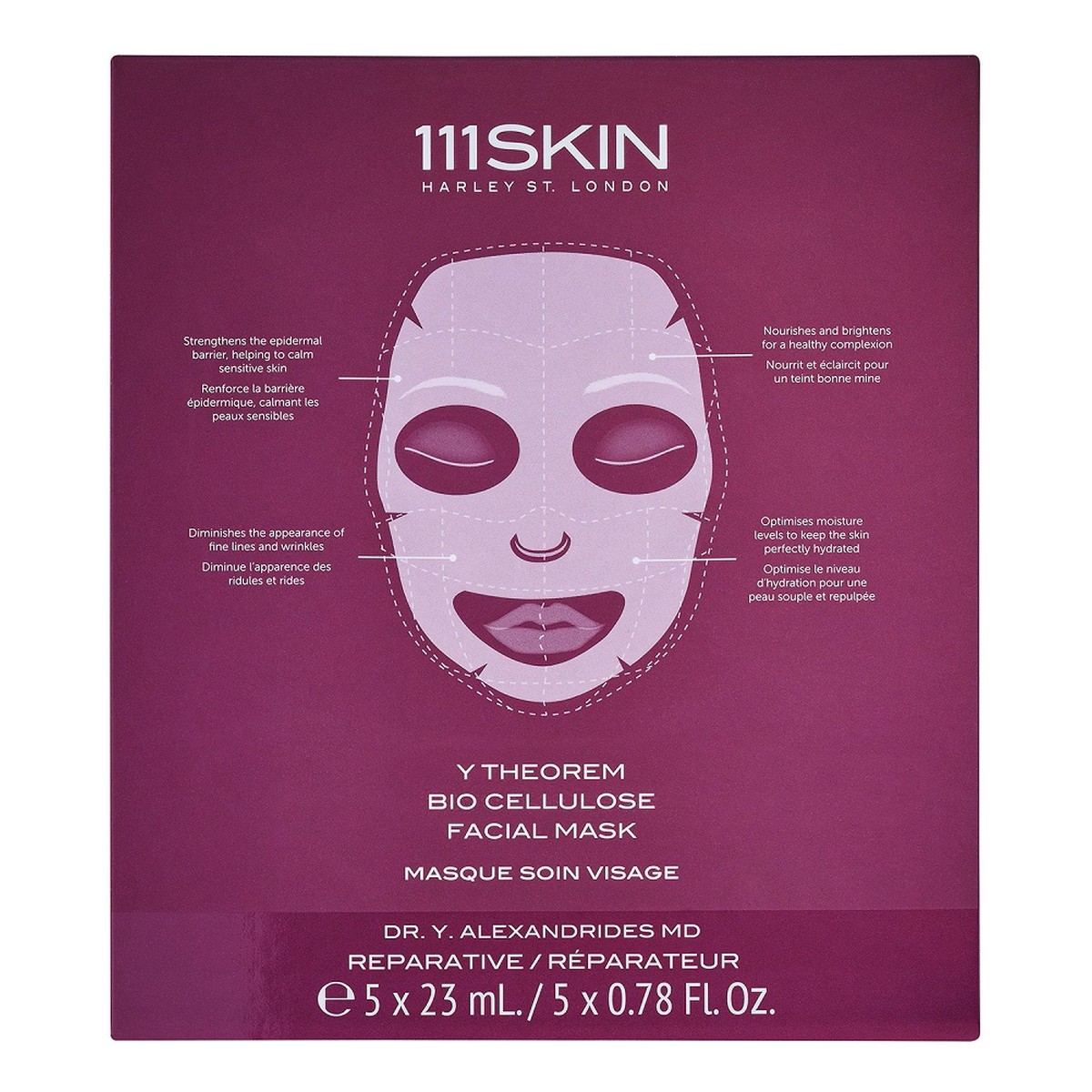 111Skin Y theorem bio cellulose facial mask biocelulozowa maseczka w płachcie 5x23ml 115ml