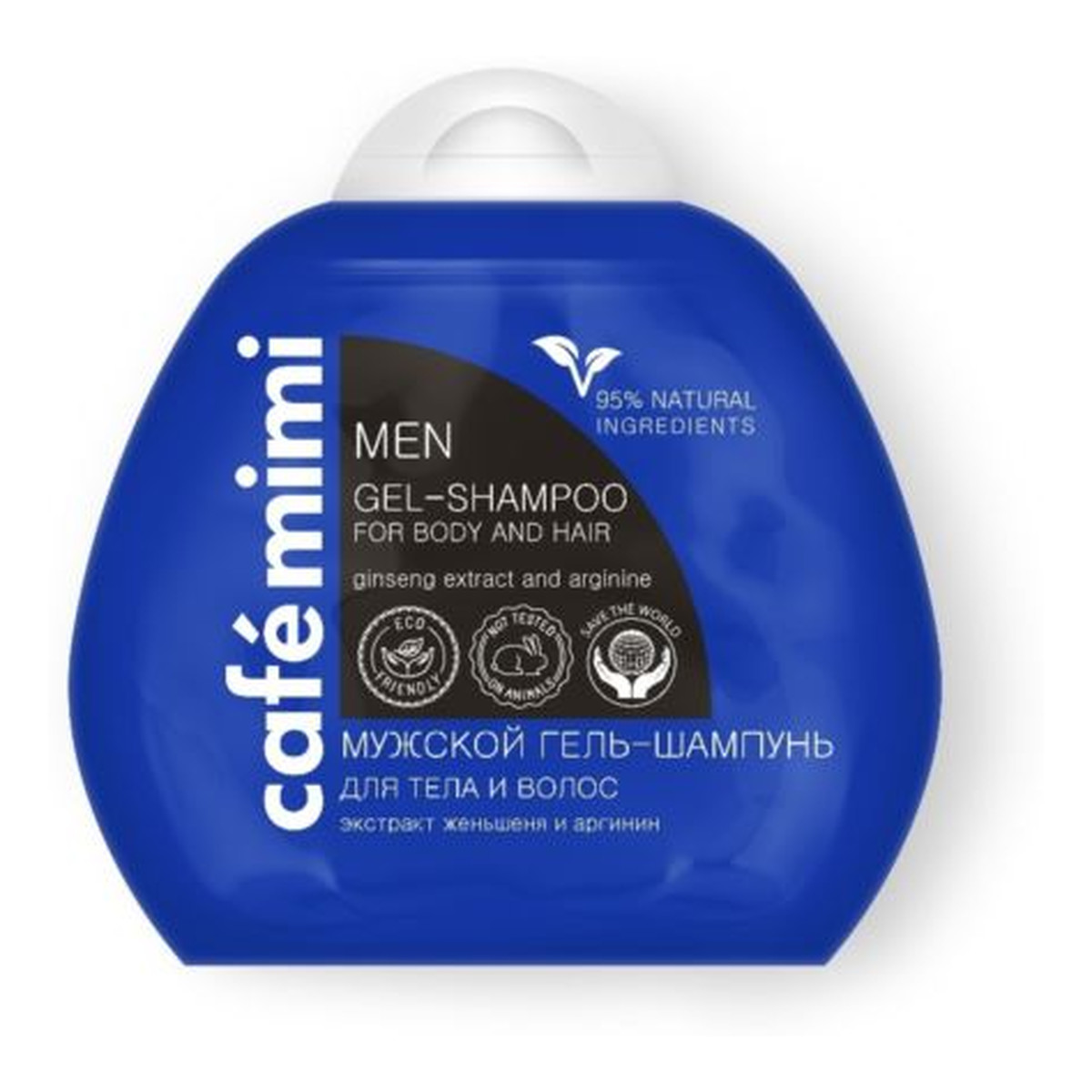 Le Cafe de Beaute Kafe Krasoty Cafe mimi Żel - szampon do ciała i włosów dla mężczyzn - ekstrakt żeń szenia, arganina, D-panthenol, - 95% składników naturalnych 100ml
