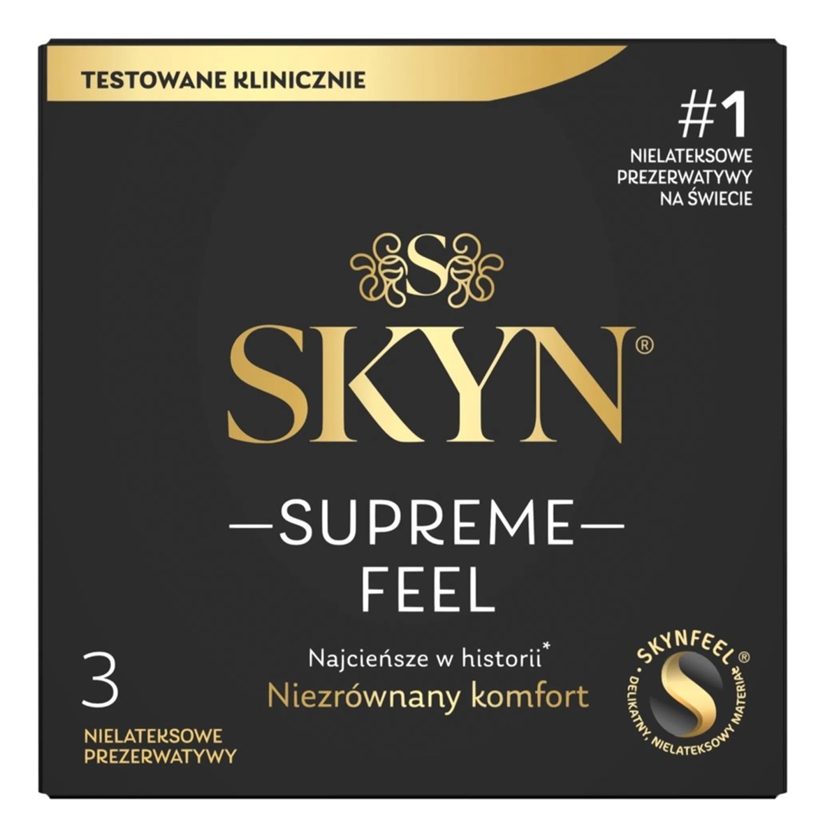 Supreme feel cienkie nielatektowe prezerwatywy 3szt.