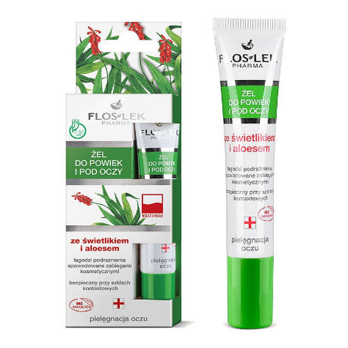 FlosLek Pielęgnacja Oczu Pharma Żel Do Powiek i Pod Oczy Ze Świetlikiem Lekarskim i Aloesem 15ml