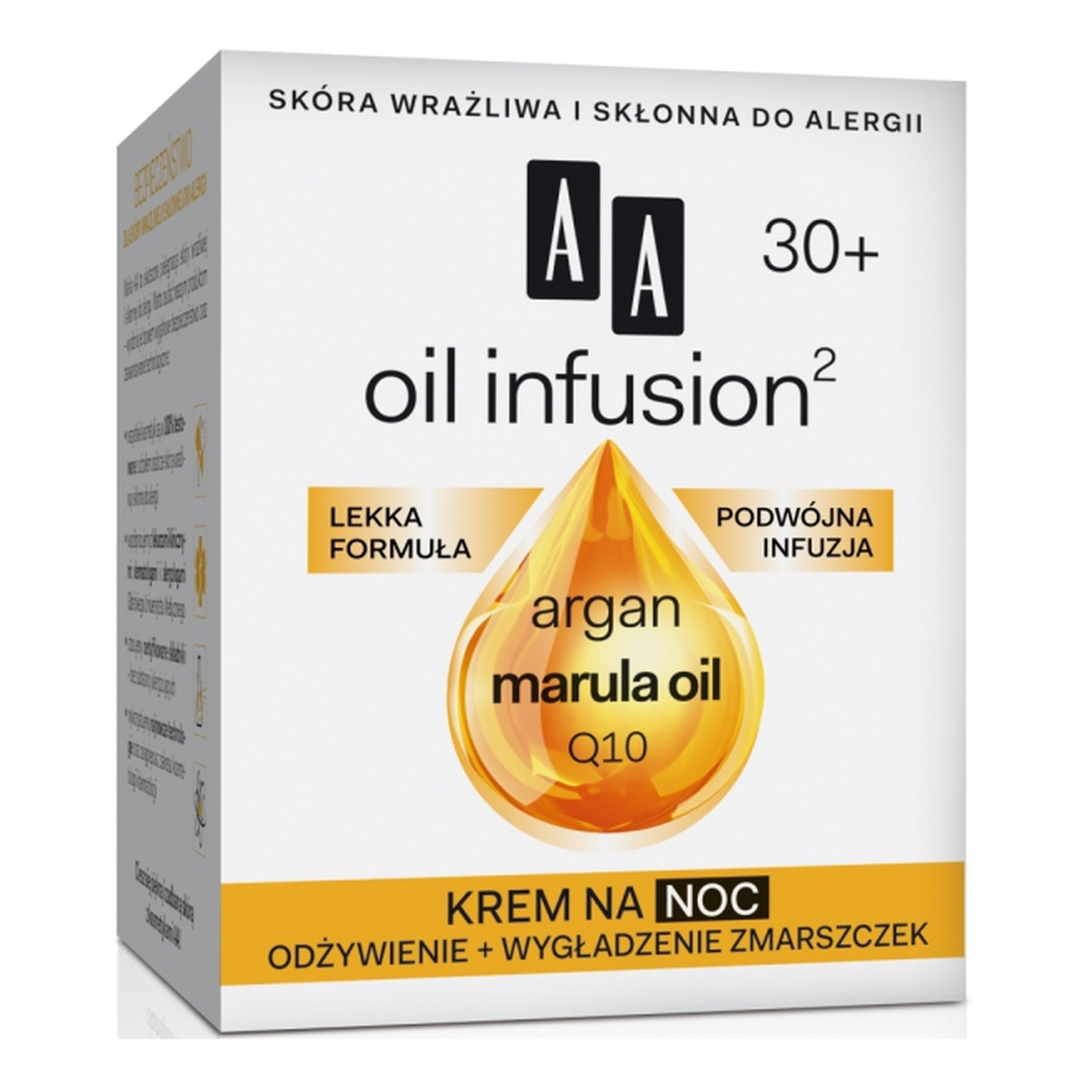 AA Oil Infusion2 30+ Krem Odżywienie + Wygładzenie Zmarszczek Na Noc 50ml