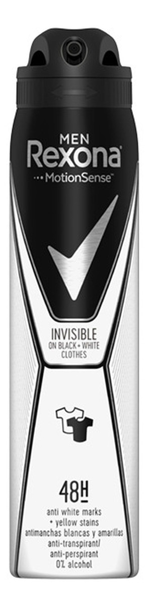 Men invisible black + white anti-perspirant 48h antyperspirant spray