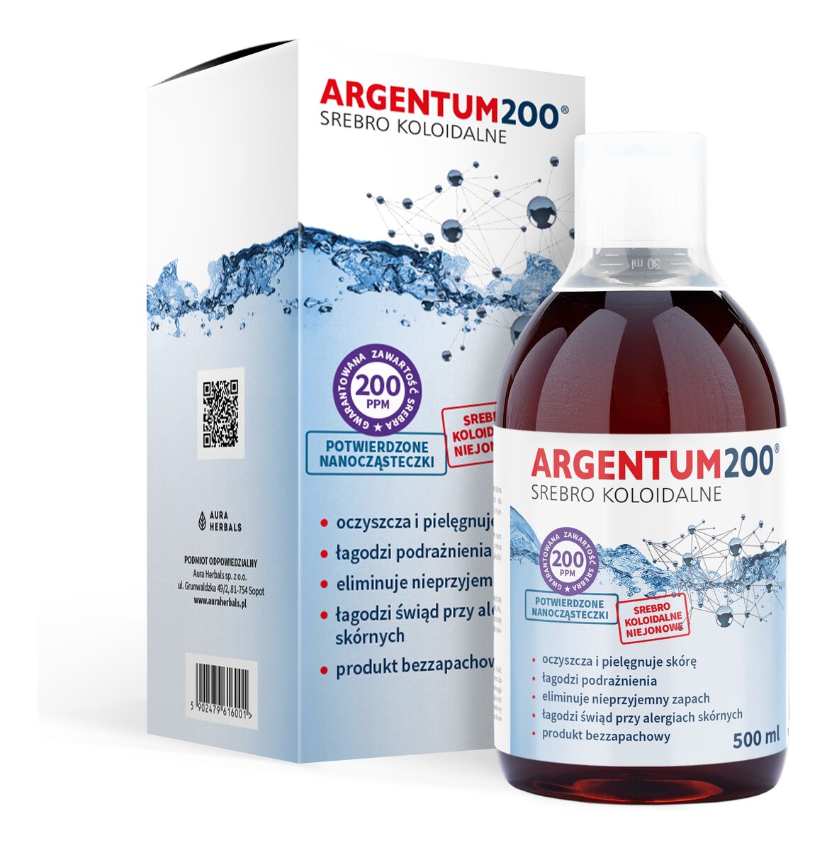 Argentum 200 tonik do twarzy 200PPM Srebro Koloidalne