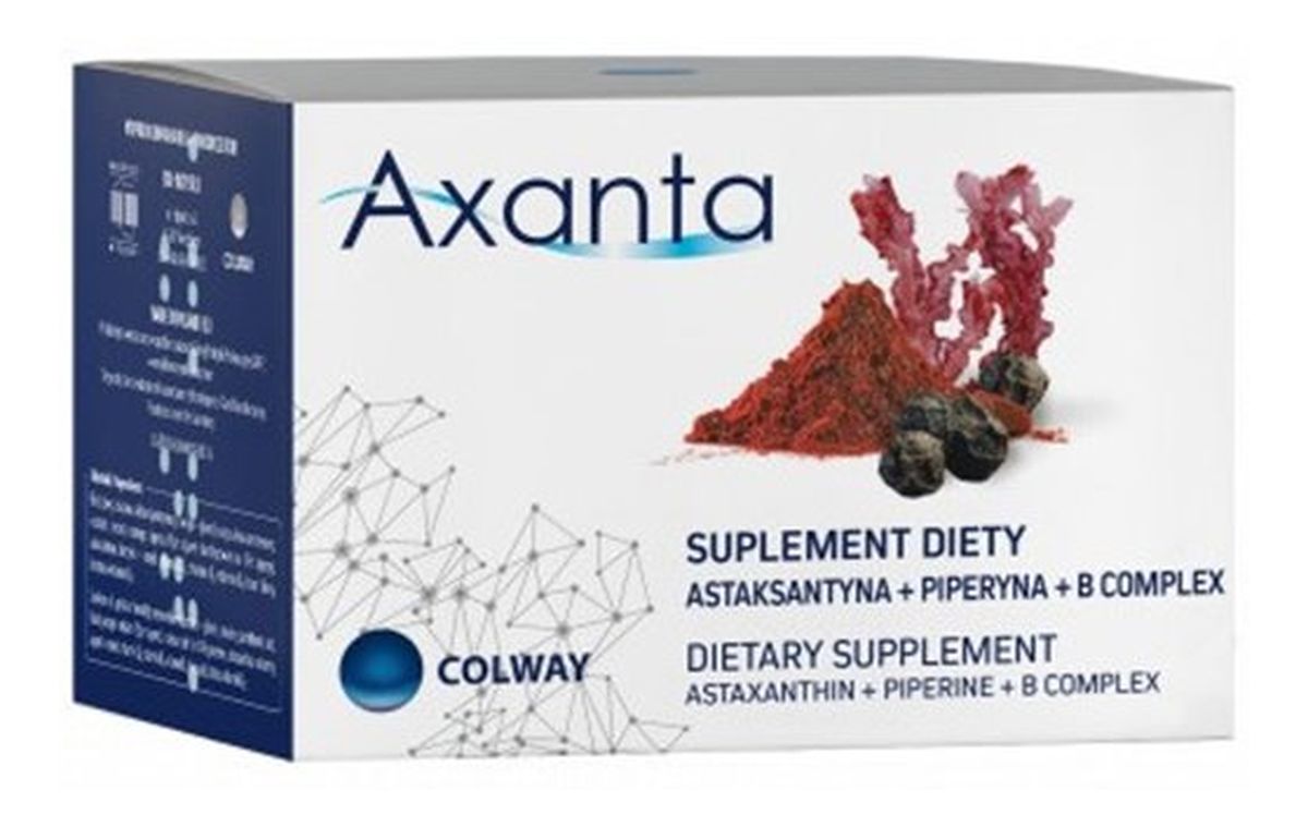 Axanta astaksantyna + piperyna + B complex suplement diety 60 kapsułek