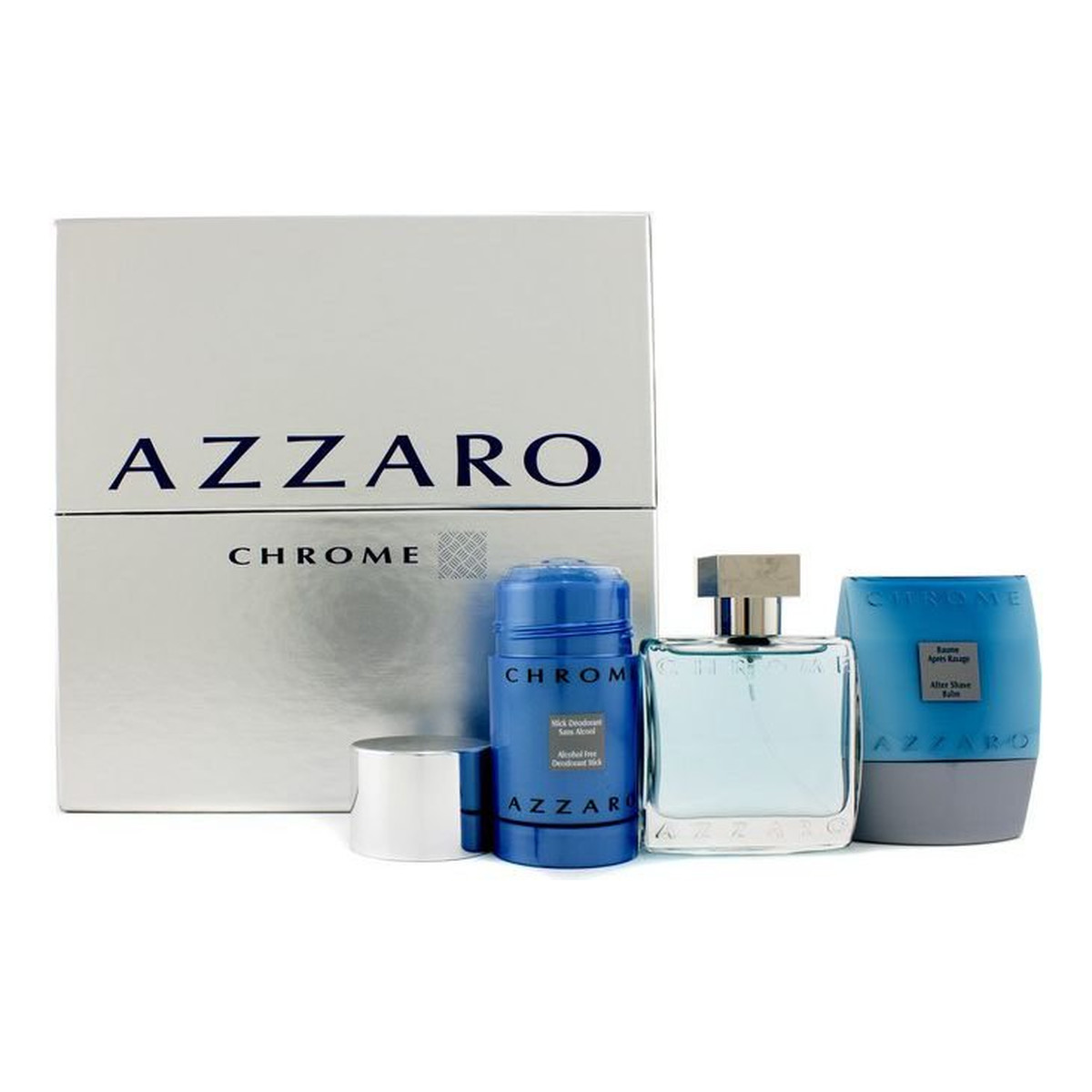 Azzaro Azzaro Chrome Zestaw Woda toaletowa + balsam po goleniu + dezodorant w sztyfcie