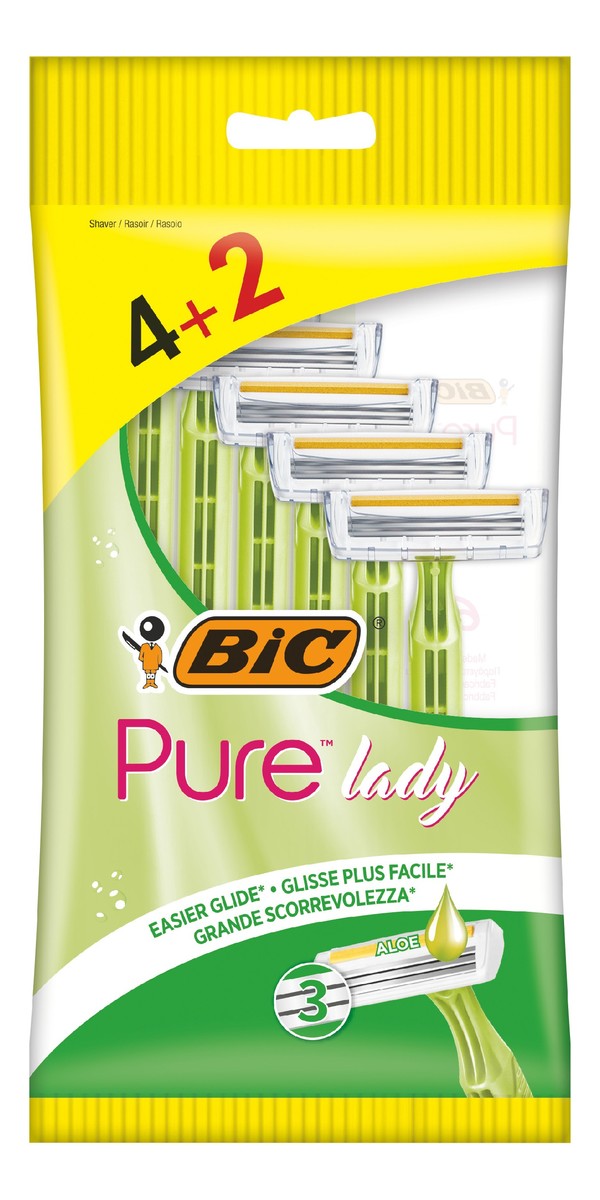 Maszynka do golenia dla kobiet 3 ostrzowa pure lady 1op-6szt(4+2 gratis)