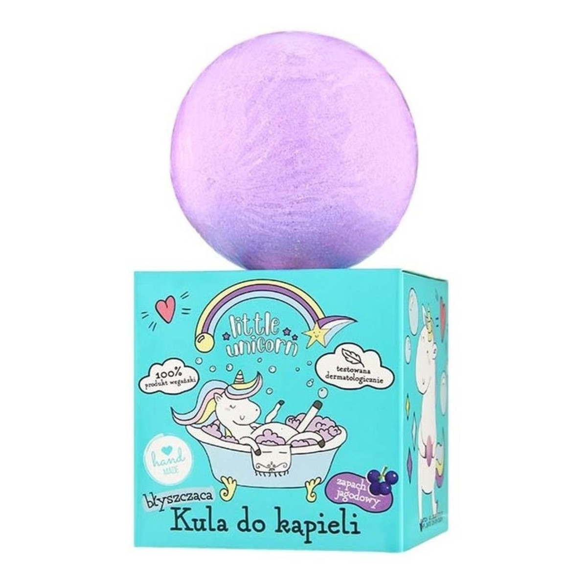 Little Unicorn Błyszcząca kula do kąpieli jagoda 165g