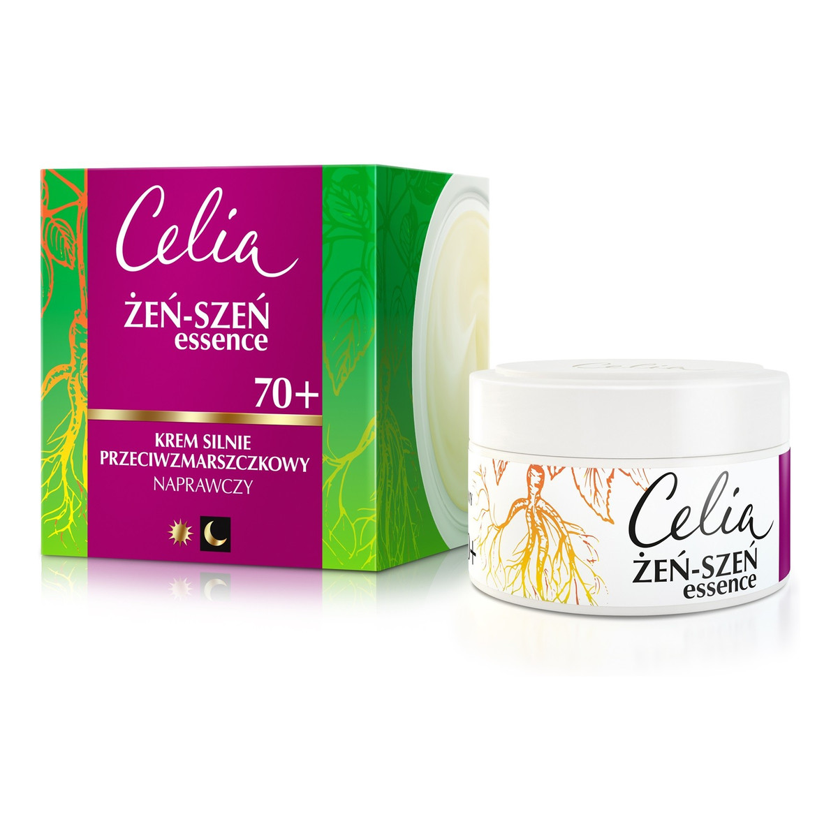 Celia Żeń-Szeń Essence 70+ silnie przeciwzmarszczkowy Krem naprawczy na dzień i noc 50ml