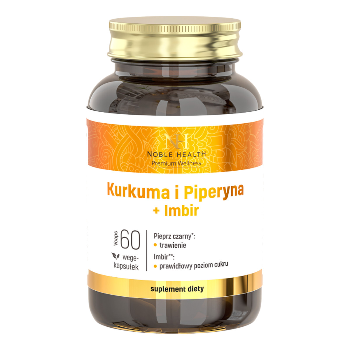 Noble Health Kurkuma i Piperyna + Imbir suplement diety