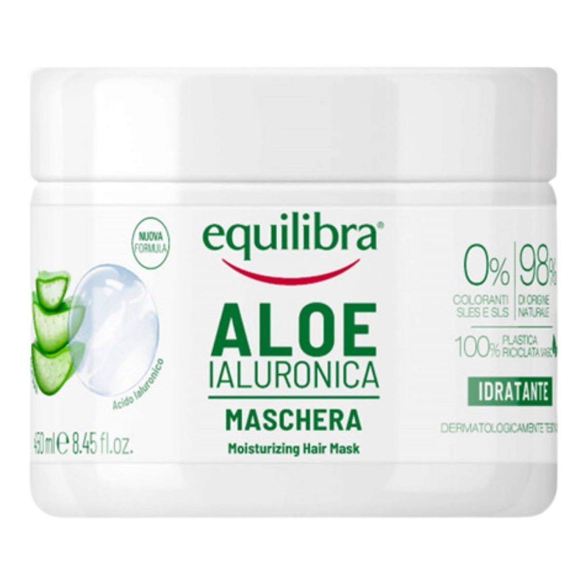 Beauty Formulas Equilibra aloe nawilżająca maska do włosów z aloesem i kwasem hialuronowym 450ml