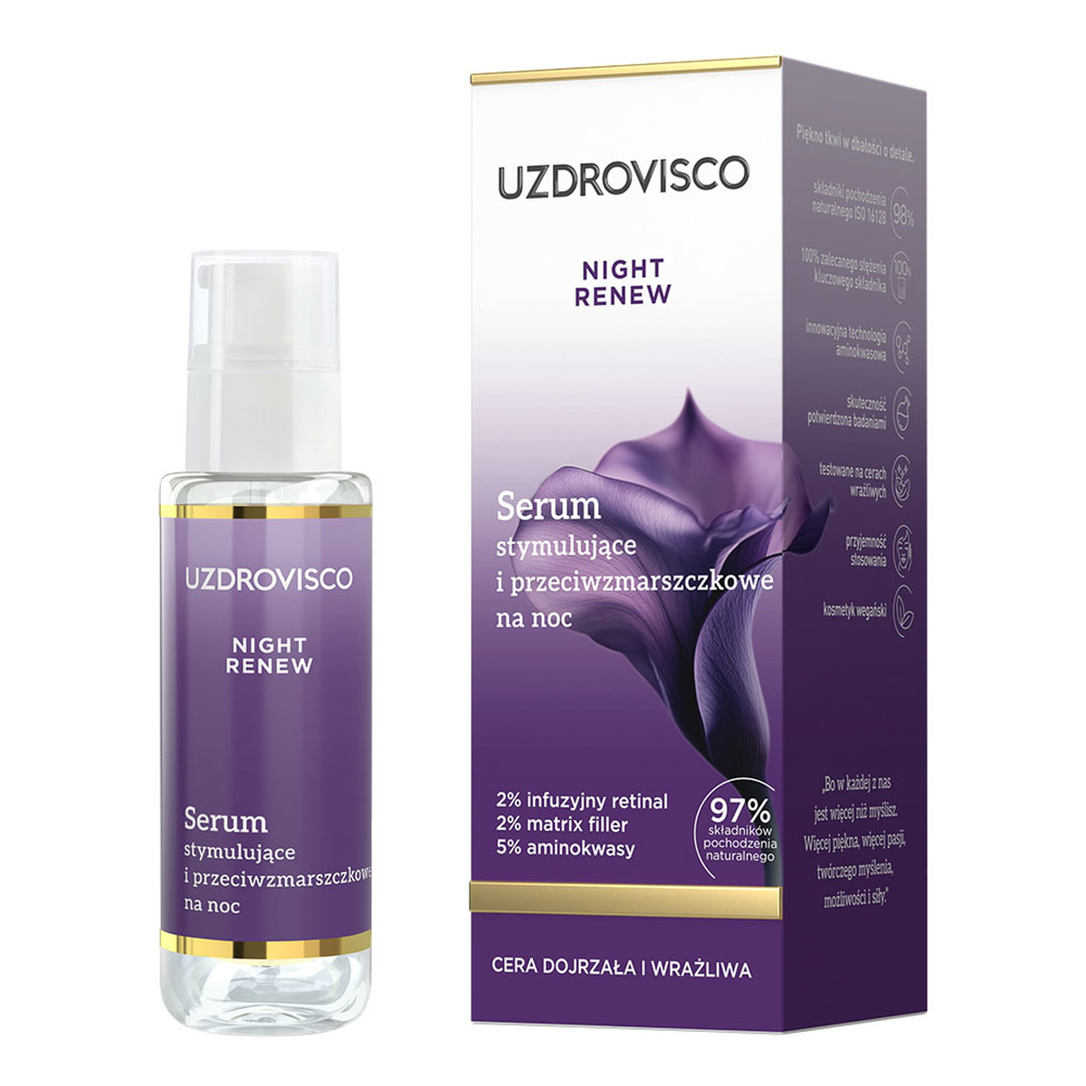 Uzdrovisco Night Renew serum stymulujące i przeciwzmarszczkowe na noc 30ml