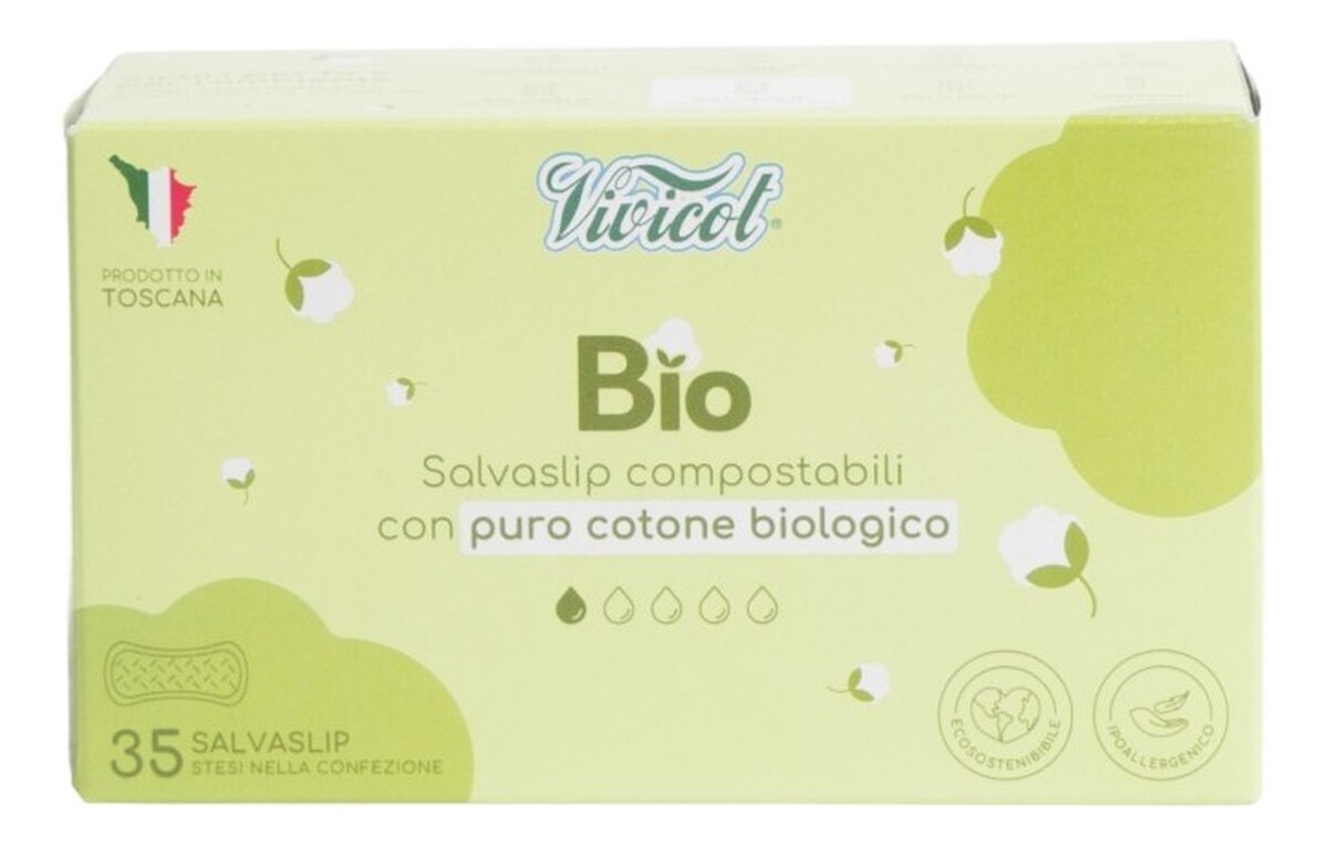 Wkładki Higieniczne Z Organicznej Bawełny Niebielone Chlorem Kompostowalne 35szt