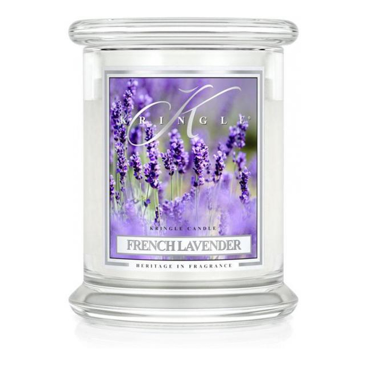 Kringle Candle Średnia świeca zapachowa z dwoma knotami french lavender 411g