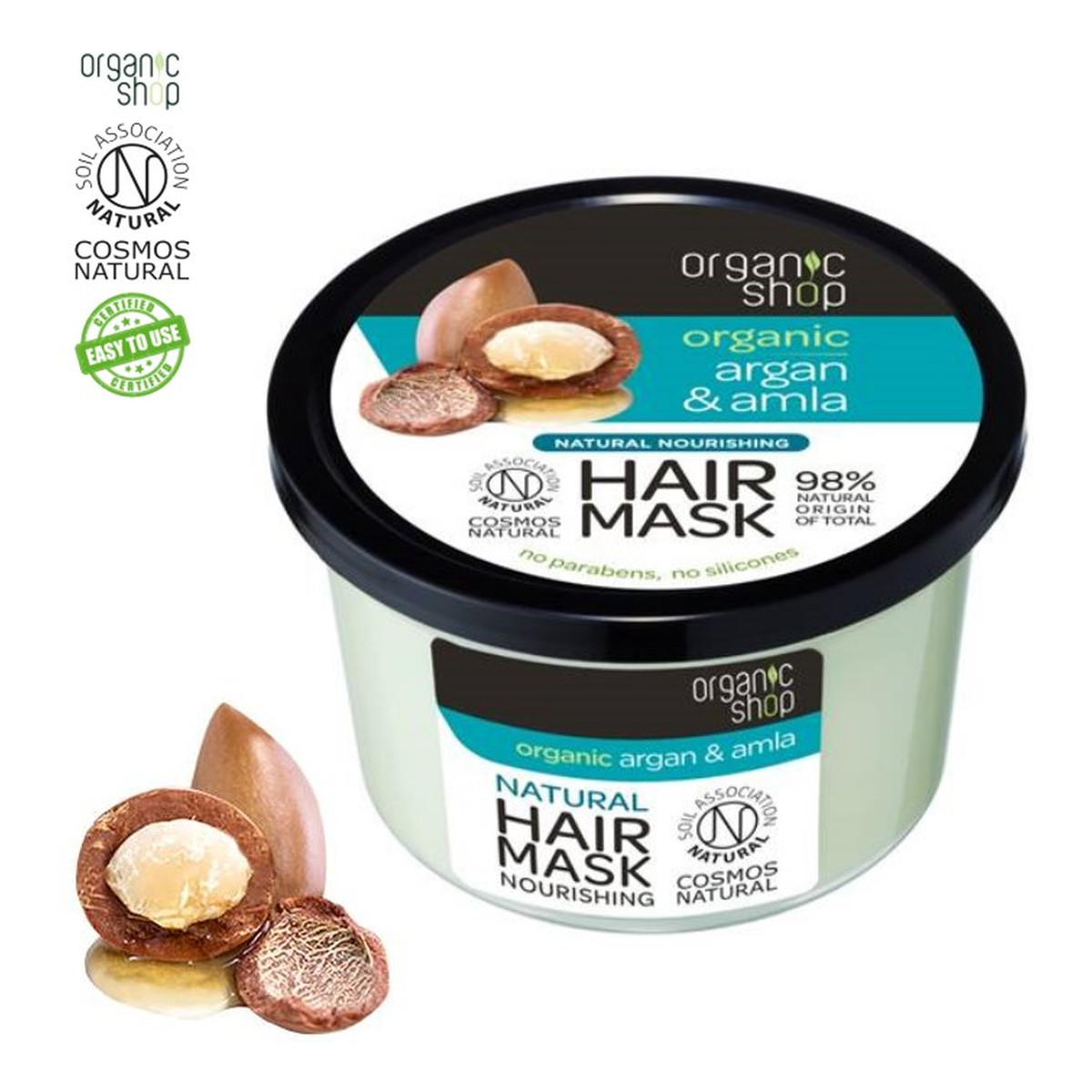 Organic Shop Odżywcza maska do włosów Argan & Amla 250ml