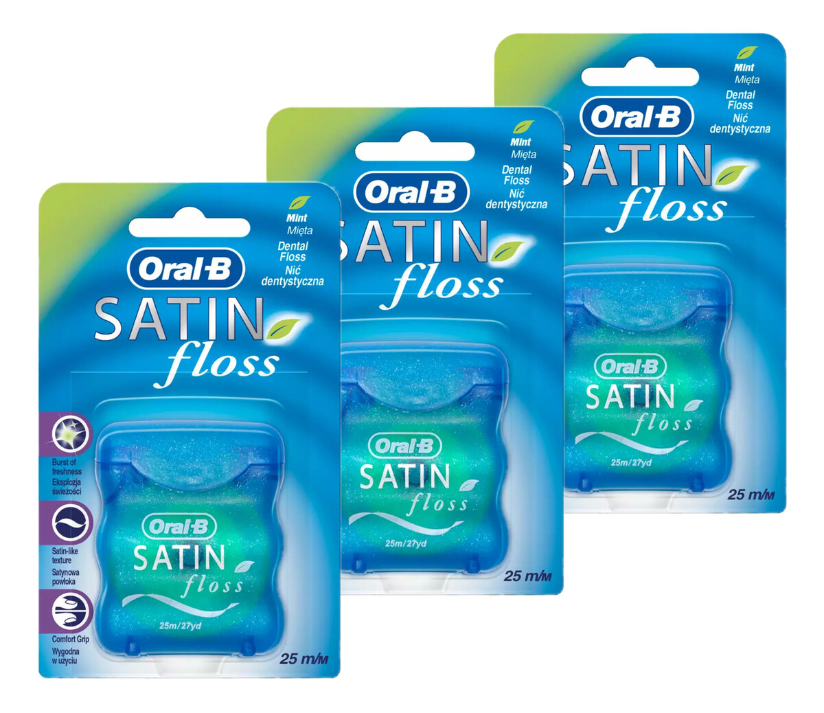 Nić dentystyczna miętowa 25m x3szt.