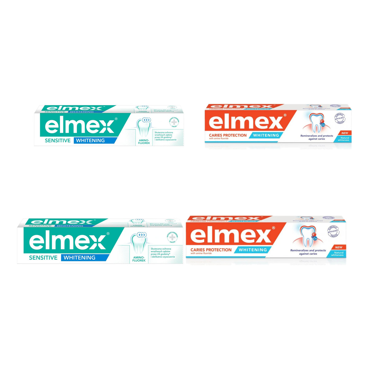 elmex Whitening Pasta do zębów wybielająca przeciwpróchnicza + Sensitive 4x75ml