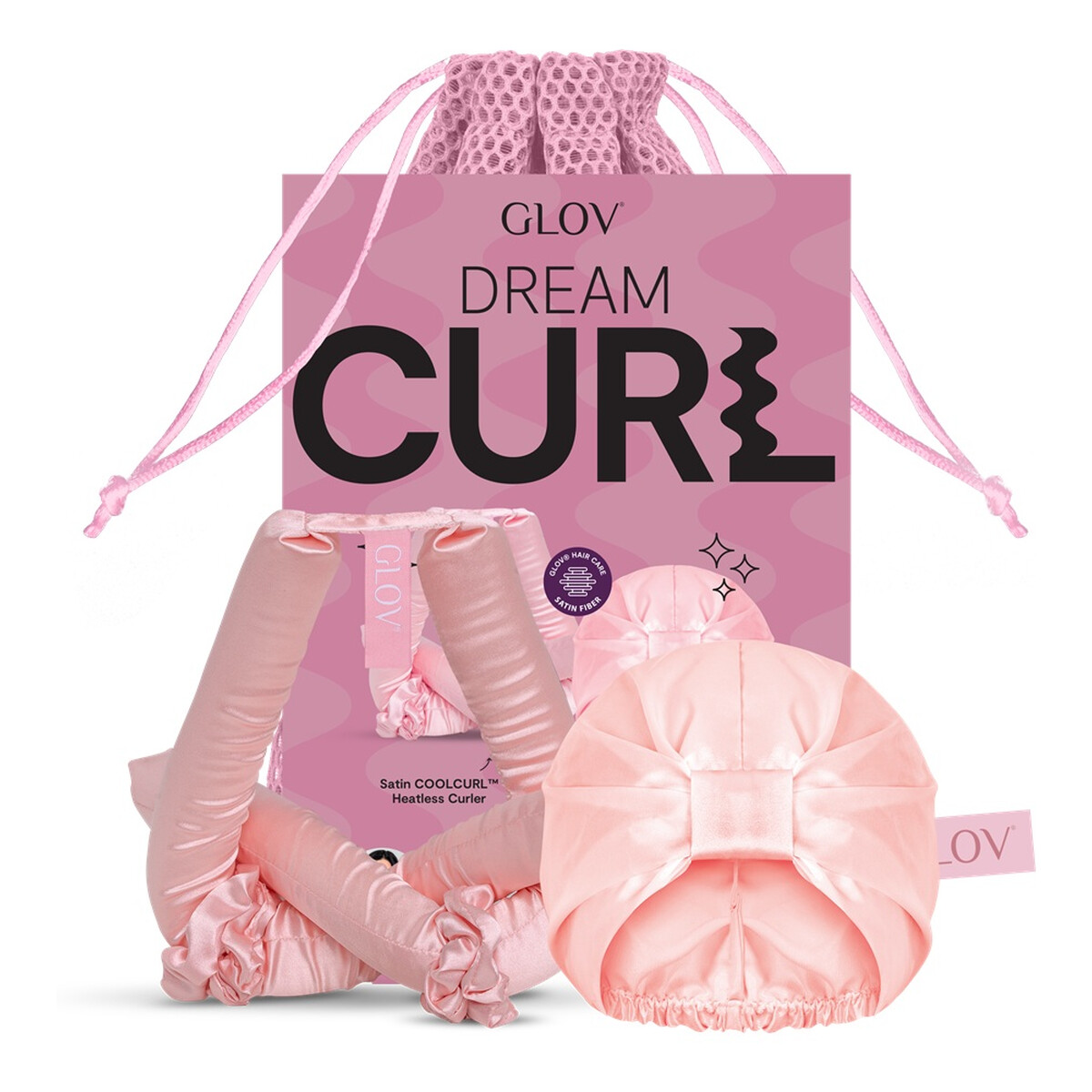Glov Dream Curl Zestaw wałek do stylizacji włosów na zimno 1szt + satynowy czepek 1szt