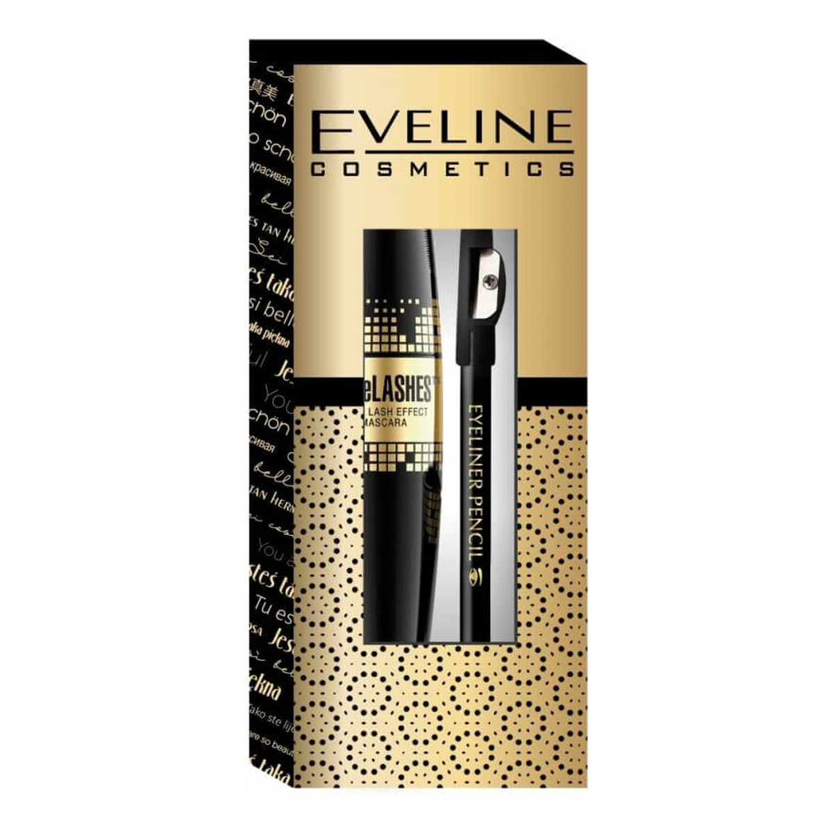 Eveline Exclusive Edition Zestaw upominkowy Grand Couture tusz do rzęs 10ml + Eyeliner Pencil konturówka do oczu