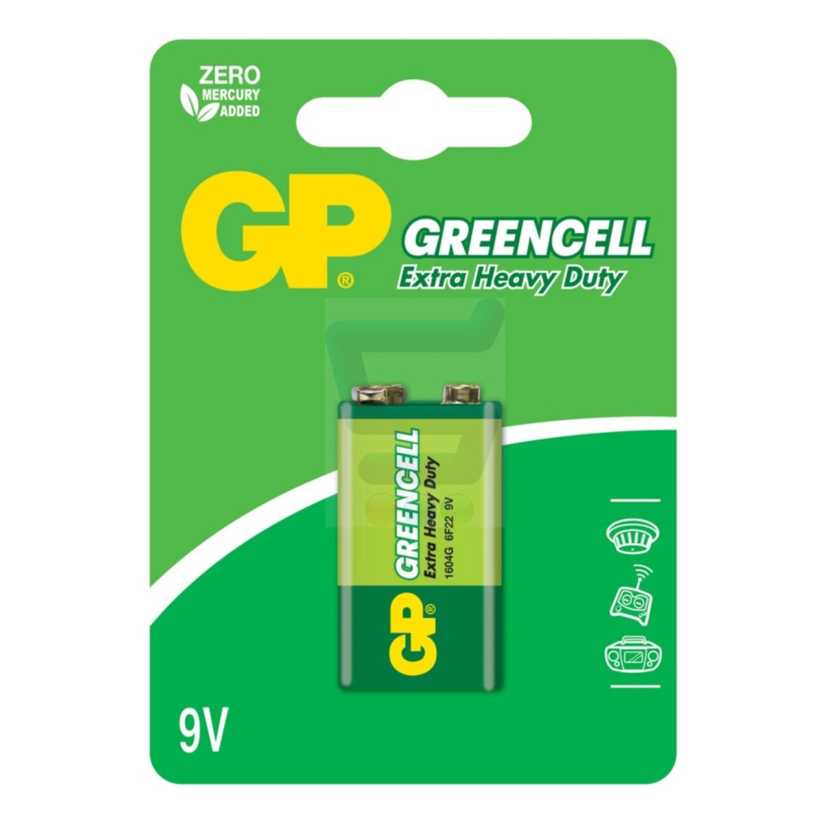 GP Battery Greencell Bateria cynkowo - chlorkowa 6F22 9V (1) 1604g