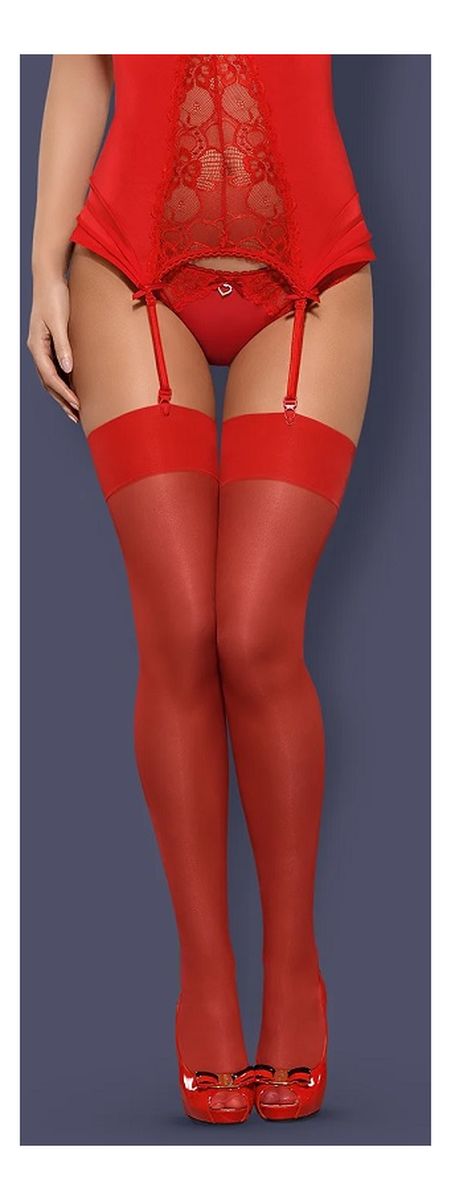 S800 stockings pończochy czerwone l/xl