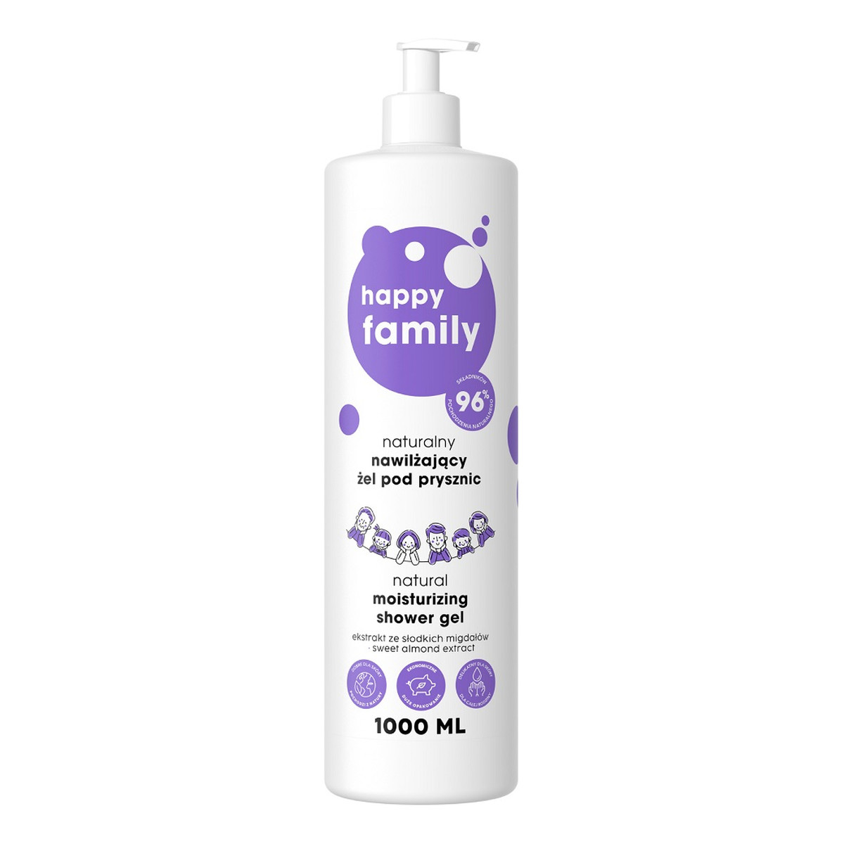 Happy Family Naturalny nawilżający Żel pod prysznic 1000ml