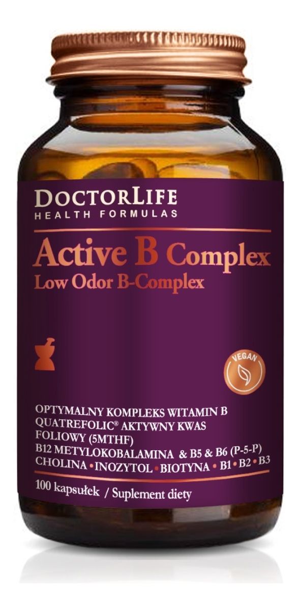 Complex Low Odor B-Complex optymalny kompleks witamin B suplement diety 100 kapsułek