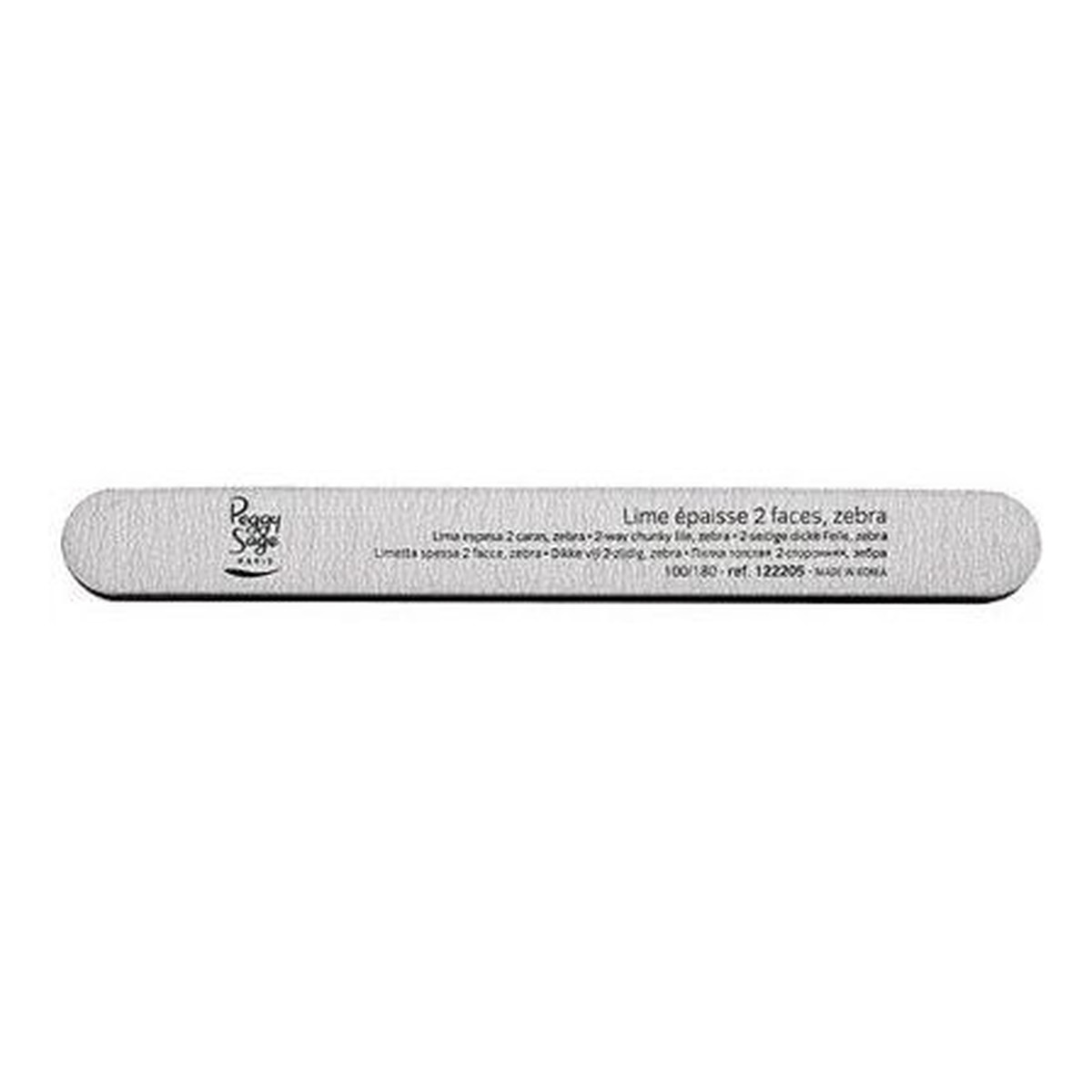 Peggy Sage 2-way chunky nail file zebra medium szeroki pilnik do paznokci dwustronny 100/180 zebra 1szt