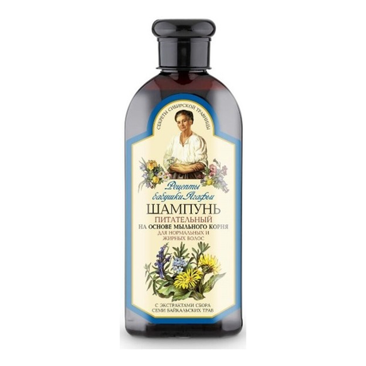 Receptury Babuszki Agafii Odżywczy Szampon Do Włosów Normalnych i Przetłuszczających Się mydlnica lekarska 350ml
