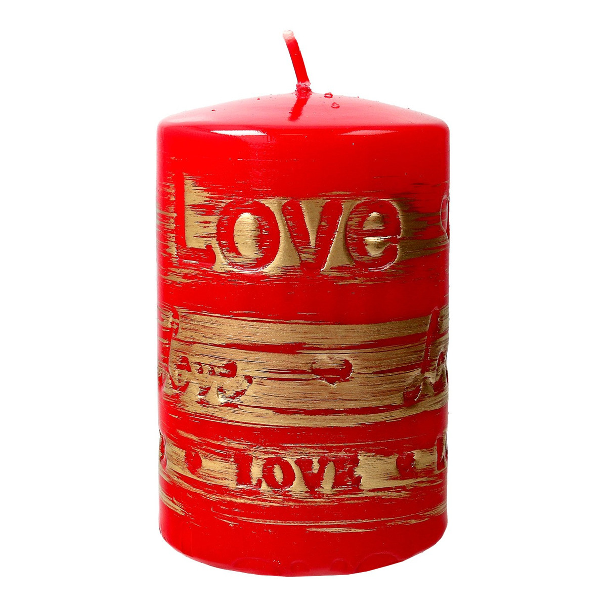 Artman Candles Lovely Świeca ozdobna czerwona walec mały 1szt