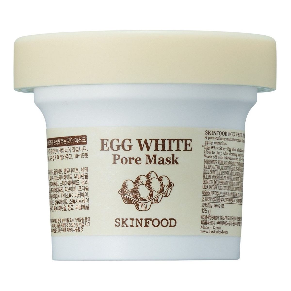 Skinfood Egg white pore mask głęboko oczyszczająca maska do walki z rozszerzonymi porami 120g