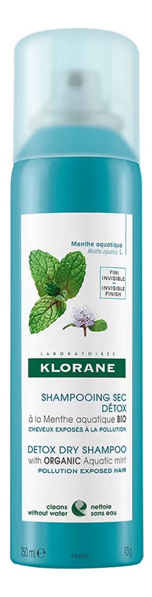Detox dry shampoo suchy szampon z organiczną miętą nadwodną