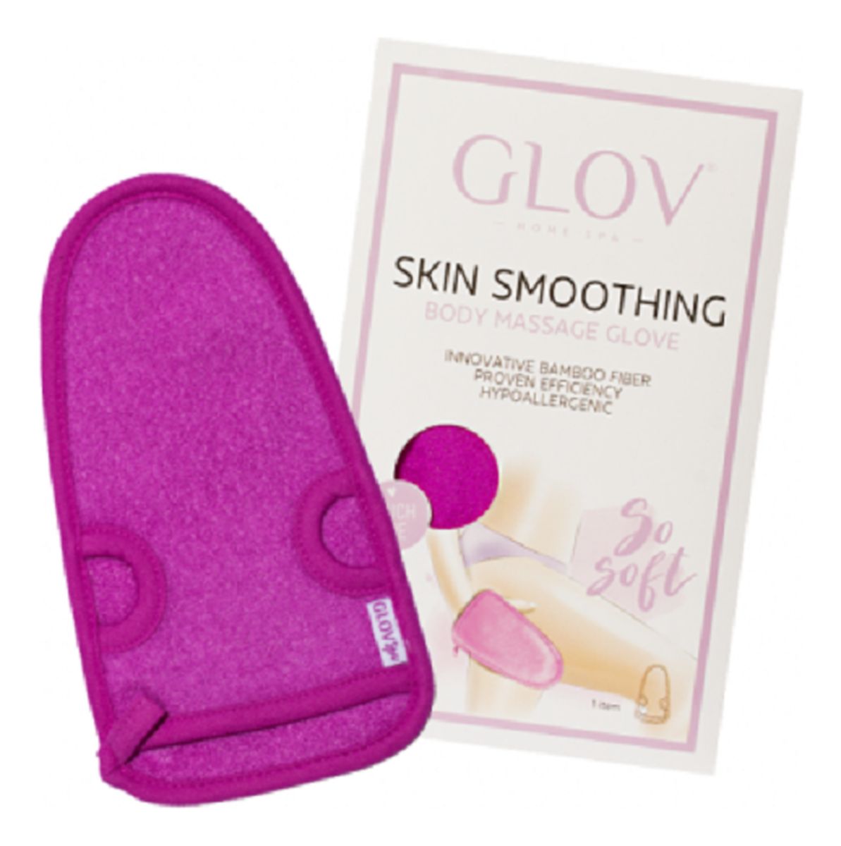 Skin smoothing body massage glove rękawiczka do masażu ciała smooth purple