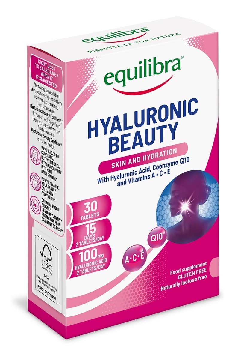 Hyaluronic beauty suplement diety 30 tabletek