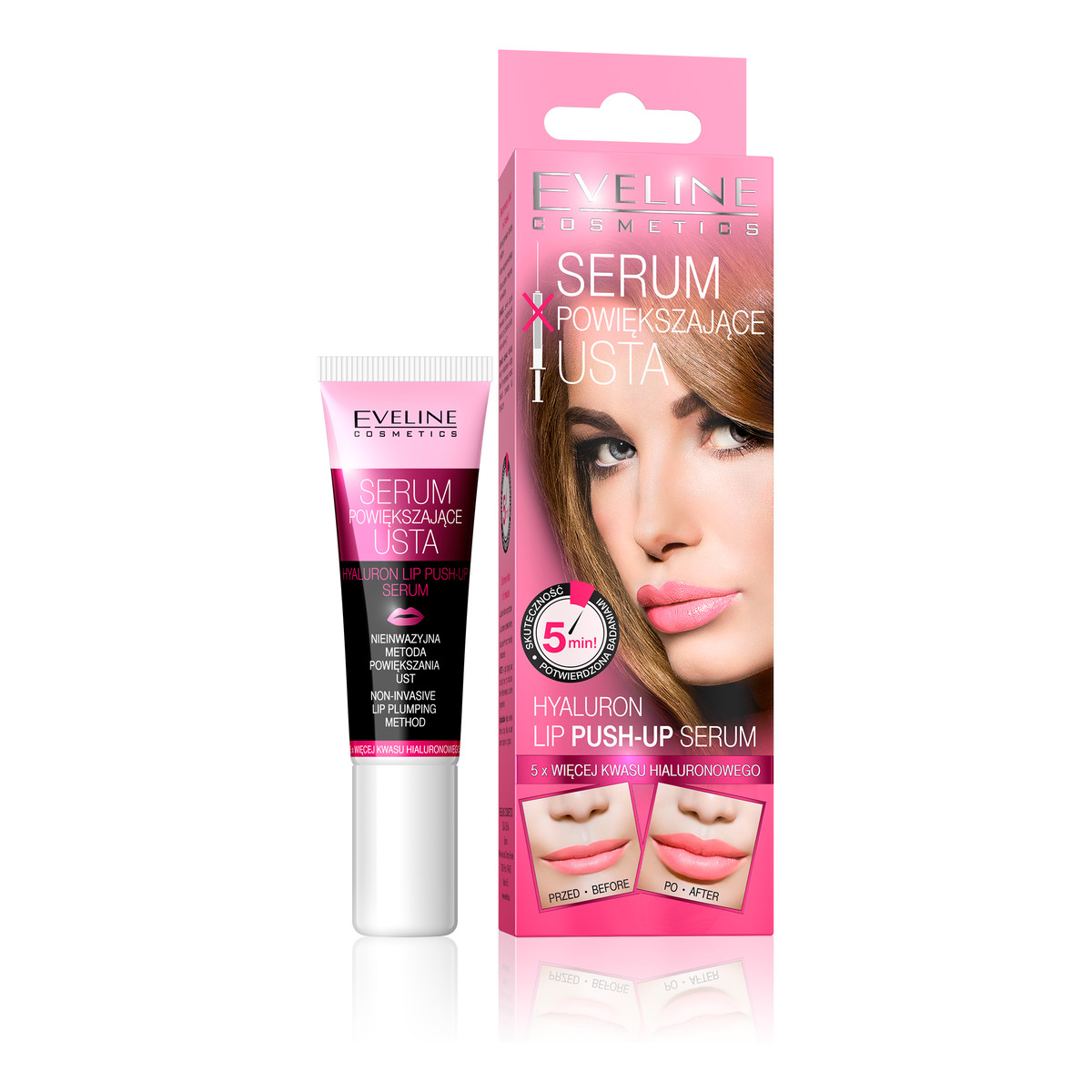 Eveline Hyaluron Lip Push-Up Serum Powiększające Usta
