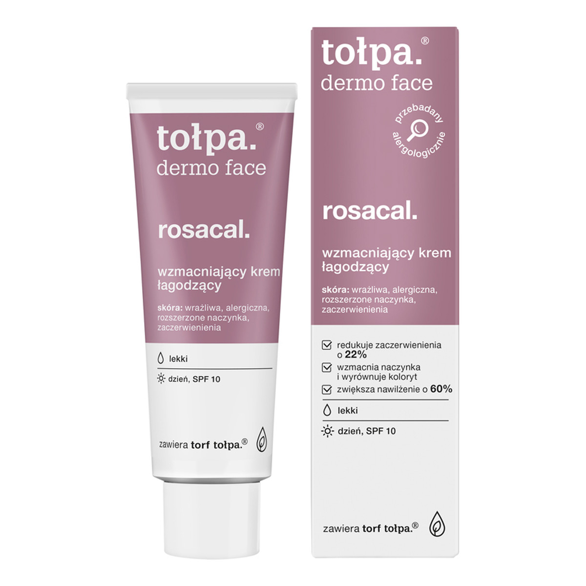 Tołpa Dermo Face Rosacal Łagodzący Krem Wzmacniający Do Twarzy lekki na dzień SPF10 40ml