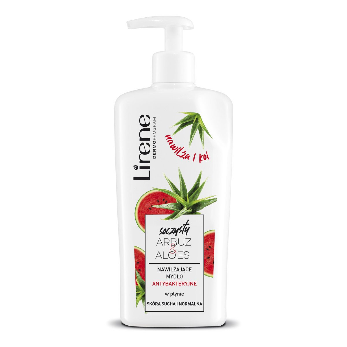 Lirene Nawilżające mydło antybakteryjne w płynie z dozownikiem Soczysty arbuz & Aloes 250ml