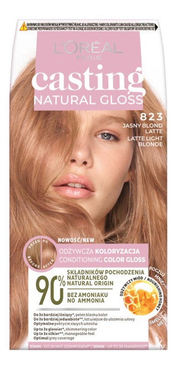 Casting natural gloss farba do włosów 823 jasny blond latte