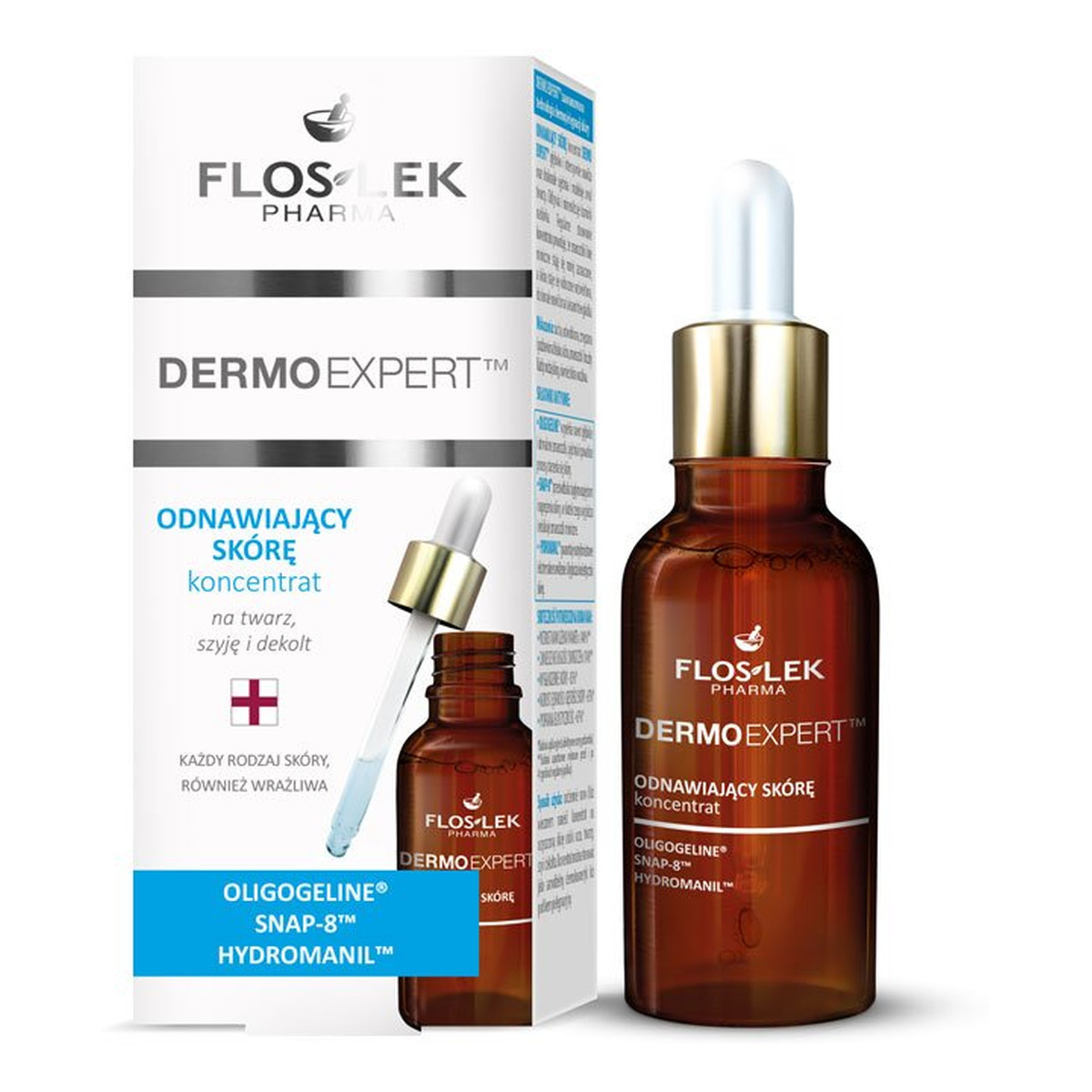 FlosLek Pharma Dermo Expert Koncentrat Odnawiający Skórę Na Twarz, Szyję i Dekolt 30ml