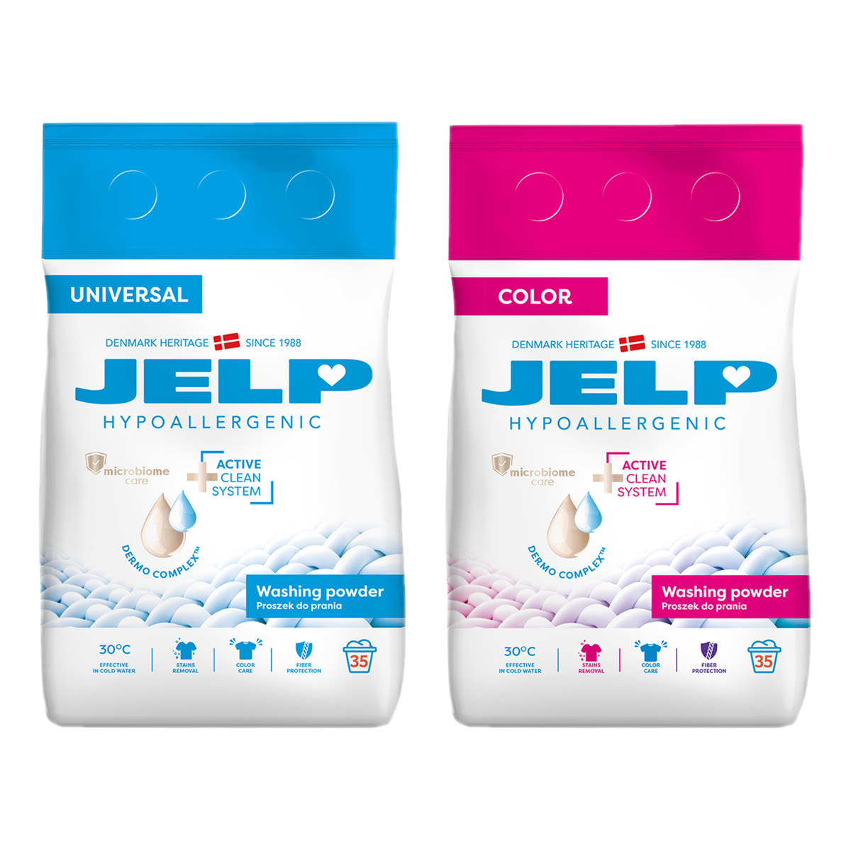 Jelp Hypoallergenic Proszek do prania Universal + Color 2x 35 prań 2x2.1kg