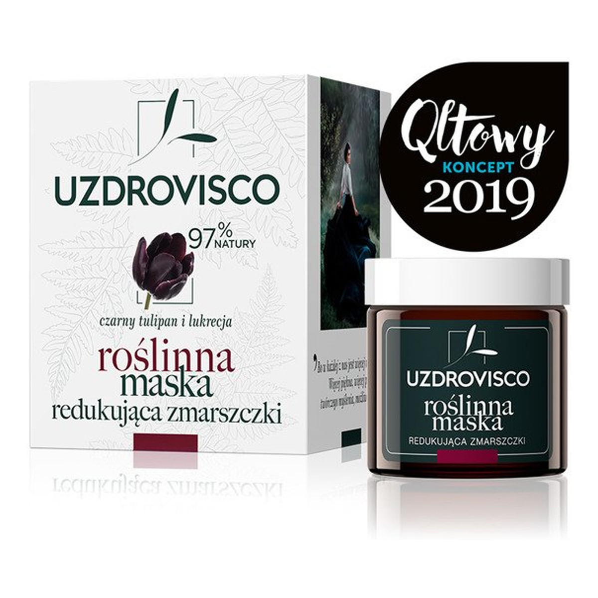 Uzdrovisco Czarny Tulipan Roślinna maska redukująca zmarszczki - 50ml