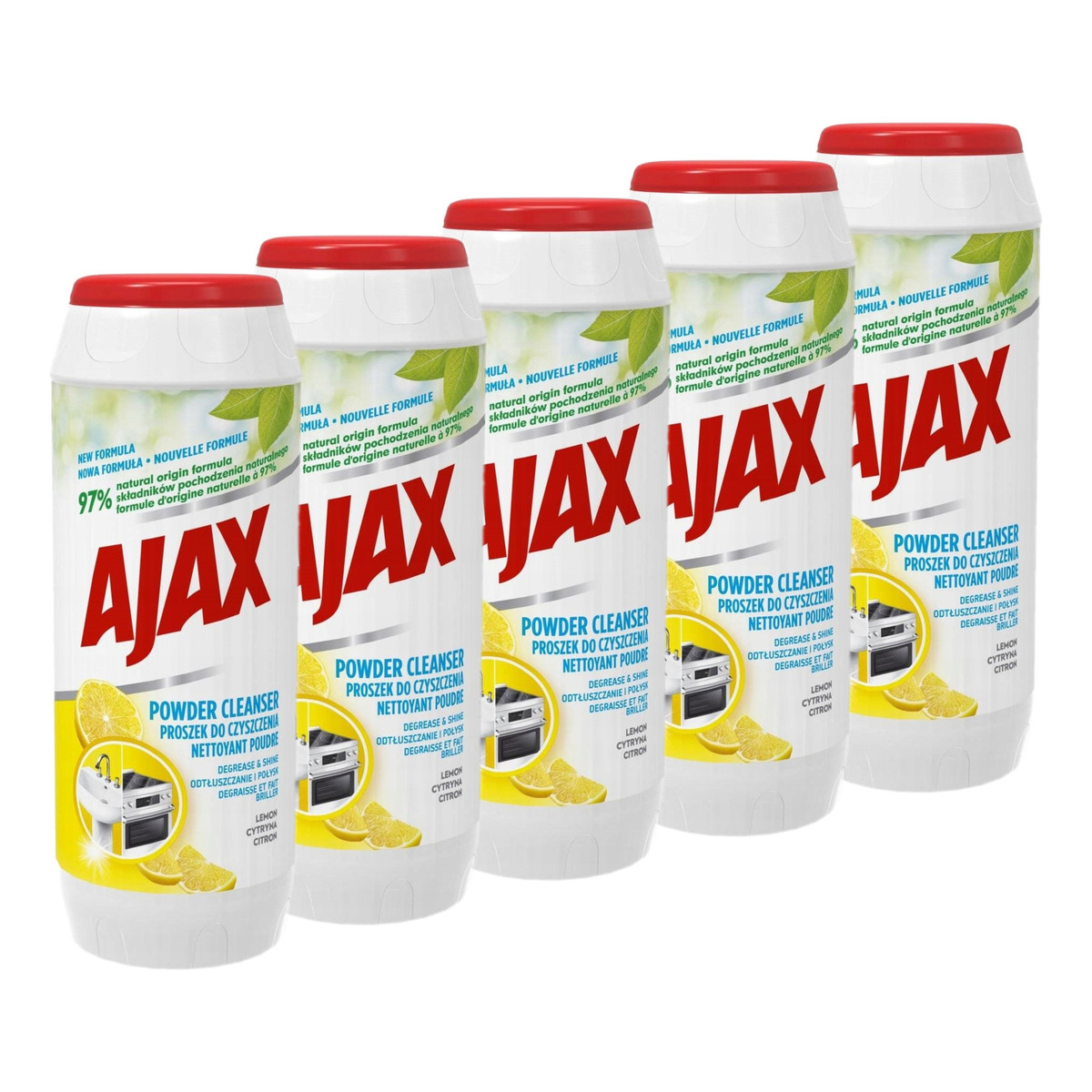 Ajax Świeżość cytryny Proszek do czyszczenia 5x450g