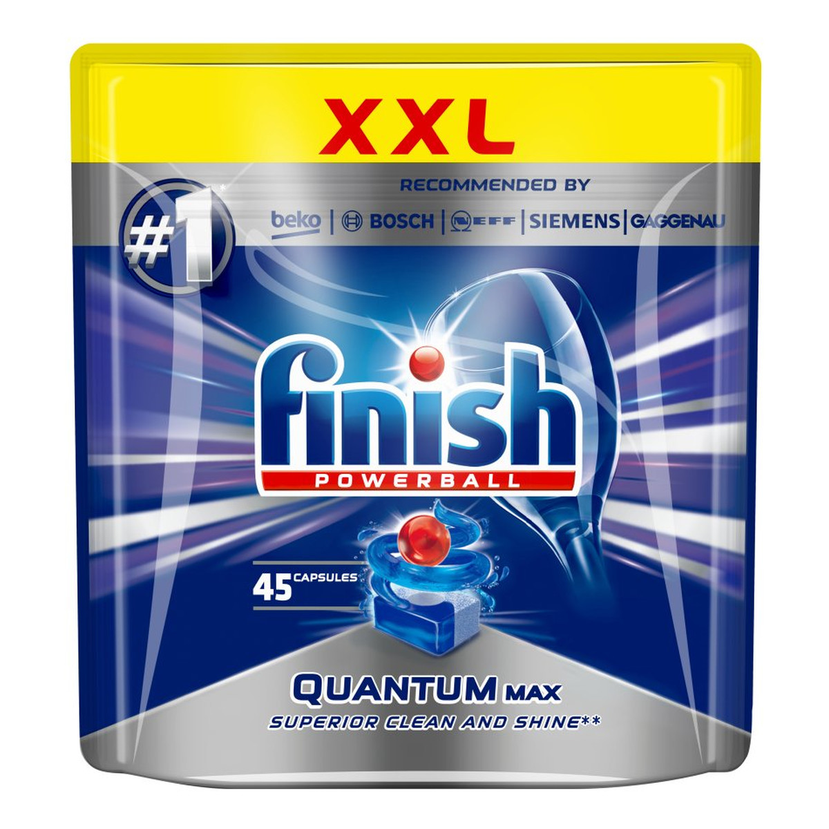 Finish Powerball Quantum Max tabletki do mycia naczyń w zmywarkach 45szt
