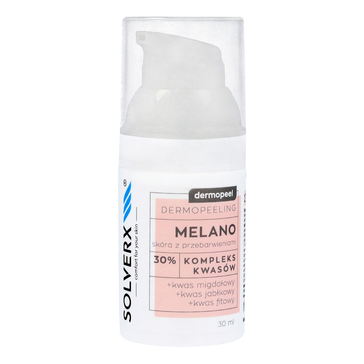 Solverx Dermopeel Dermopeeling Melano - Kompleks Kwasów 30% (migdałowy, jabłkowy, fitowy) 30ml